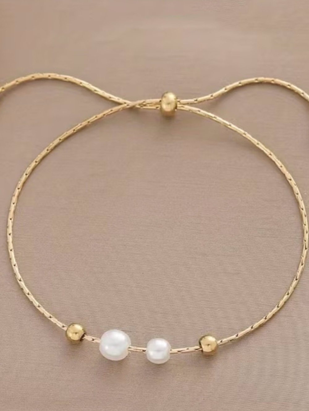 Gold Pearl Slider Bracelet